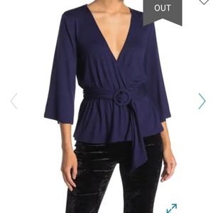 The Vanity Room Belted Surplice Peplum Top
S NWT